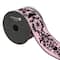 2.5" x 20ft. Black & Pink Flocked Damask Skulls Wired Ribbon by Celebrate It® Halloween